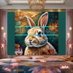 Rabbit
Face Gold Frame Artistic Digital Wall Art Decor _114 - Image 2