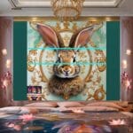 Rabbit
Face Gold Frame Artistic Digital Wall Art Decor _121 - Image 2
