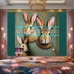 Rabbit Face Gold Frame
  Artistic Digital Wall Art Decor _16 - Image 2