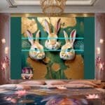 Rabbit Face Gold Frame
  Artistic Digital Wall Art Decor _24 - Image 2