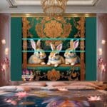 Rabbit
Face Gold Frame Artistic Digital Wall Art Decor _29 - Image 2