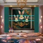 Rabbit Face Gold Frame
  Artistic Digital Wall Art Decor _33 - Image 2