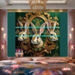 Rabbit Face Gold Frame
  Artistic Digital Wall Art Decor _34 - Image 2