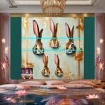Rabbit Face Gold Frame
  Artistic Digital Wall Art Decor _39 - Image 2