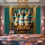 Rabbit Face Gold Frame
Artistic Digital Wall Art Decor _42 - Image 2