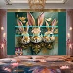 Rabbit Face Gold Frame
  Artistic Digital Wall Art Decor _54 - Image 2