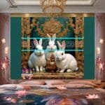 Rabbit Face Gold Frame
  Artistic Digital Wall Art Decor _56 - Image 2