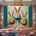 Rabbit Face Gold Frame
Artistic Digital Wall Art Decor _57 - Image 2