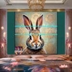 Rabbit Face Gold Frame
  Artistic Digital Wall Art Decor _73 - Image 2