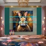 Rabbit Face Gold Frame
Artistic Digital Wall Art Decor _77 - Image 2