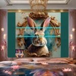 Rabbit Face Gold Frame
  Artistic Digital Wall Art Decor _83 - Image 2