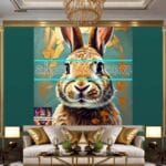 Rabbit Face Gold Frame
Artistic Digital Wall Art Decor _105 - Image 3