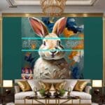 Rabbit Face Gold Frame
Artistic Digital Wall Art Decor _106 - Image 3