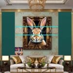 Rabbit Face Gold Frame
Artistic Digital Wall Art Decor _112 - Image 3