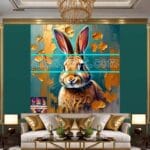 Rabbit Face Gold Frame
Artistic Digital Wall Art Decor _115 - Image 3