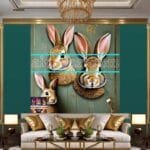 Rabbit Face Gold Frame
  Artistic Digital Wall Art Decor _16 - Image 3