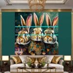 Rabbit Face Gold Frame
Artistic Digital Wall Art Decor _23 - Image 3