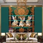 Rabbit
Face Gold Frame Artistic Digital Wall Art Decor _29 - Image 3