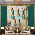 Rabbit Face Gold Frame
  Artistic Digital Wall Art Decor _39 - Image 3