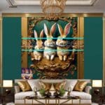 Rabbit Face Gold Frame
Artistic Digital Wall Art Decor _42 - Image 3