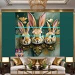 Rabbit Face Gold Frame
  Artistic Digital Wall Art Decor _54 - Image 3