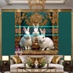 Rabbit Face Gold Frame
  Artistic Digital Wall Art Decor _56 - Image 3