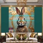 Rabbit Face Gold Frame
Artistic Digital Wall Art Decor _66 - Image 3
