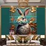 Rabbit Face Gold Frame
Artistic Digital Wall Art Decor _67 - Image 3