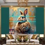 Rabbit Face Gold Frame
Artistic Digital Wall Art Decor _70 - Image 3