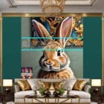 Rabbit Face Gold Frame
Artistic Digital Wall Art Decor _85 - Image 3