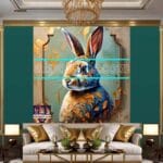 Rabbit Face Gold Frame
Artistic Digital Wall Art Decor _97 - Image 3