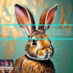 Rabbit
Face Gold Frame Artistic Digital Wall Art Decor _101
