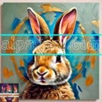 Rabbit Face Gold Frame
Artistic Digital Wall Art Decor _104