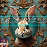 Rabbit Face Gold Frame
  Artistic Digital Wall Art Decor _107