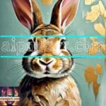 Rabbit Face Gold Frame
Artistic Digital Wall Art Decor _110