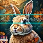 Rabbit
Face Gold Frame Artistic Digital Wall Art Decor _114