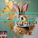 Rabbit
Face Gold Frame Artistic Digital Wall Art Decor _117