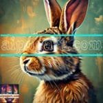 Rabbit Face Gold Frame
  Artistic Digital Wall Art Decor _119