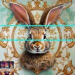 Rabbit
Face Gold Frame Artistic Digital Wall Art Decor _121