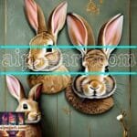 Rabbit Face Gold Frame
  Artistic Digital Wall Art Decor _16