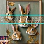 Rabbit Face Gold Frame
Artistic Digital Wall Art Decor _18