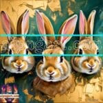 Rabbit
Face Gold Frame Artistic Digital Wall Art Decor _28