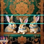 Rabbit
Face Gold Frame Artistic Digital Wall Art Decor _29