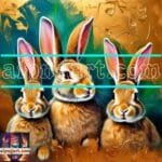 Rabbit Face Gold Frame
  Artistic Digital Wall Art Decor _32