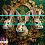 Rabbit Face Gold Frame
  Artistic Digital Wall Art Decor _34