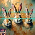 Rabbit Face Gold Frame
  Artistic Digital Wall Art Decor _38