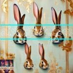 Rabbit Face Gold Frame
  Artistic Digital Wall Art Decor _39