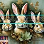 Rabbit Face Gold Frame
  Artistic Digital Wall Art Decor _43