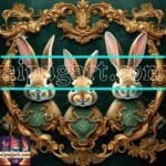 Rabbit Face Gold Frame
  Artistic Digital Wall Art Decor _49