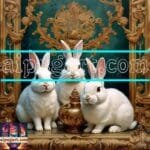 Rabbit Face Gold Frame
  Artistic Digital Wall Art Decor _56